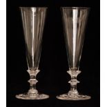 A pair of late Georgian champagne flutes