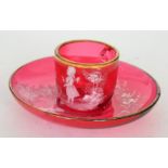 A 19th Century miniature ruby glass cup