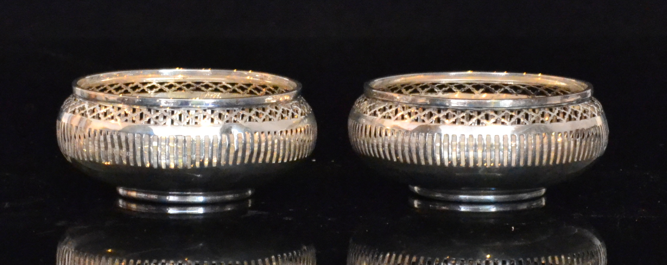 A pair of hallmarked silver bowls of cir