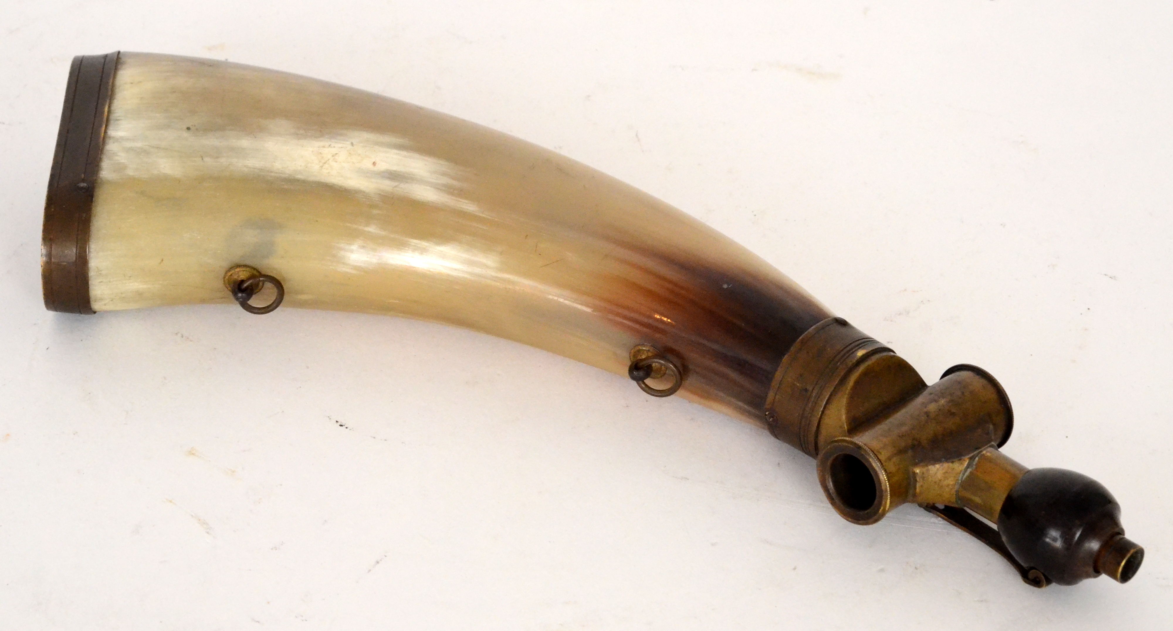 A 19th Century brass mounted cattle horn