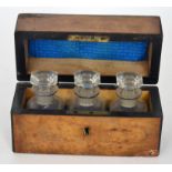 A 19th Century walnut apothecary box wit