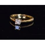 A modern 18ct diamond solitaire ring, sq