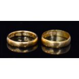 Two 22ct wedding rings, total weight 7g