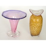 A hand blown vase by Anne Aldridge and A