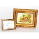 A contemporary Royal Worcester framed pl