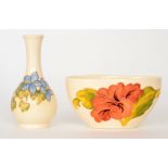 A Moorcroft Pottery Hibiscus pattern ova