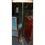 A 20th Century brass standard lamp and s
