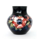 A Moorcroft Anemone pattern vase of ovoi