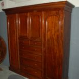 A Victorian mahogany compactum wardrobe,