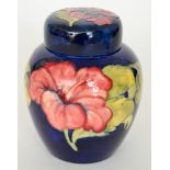 A Moorcroft Hibiscus pattern ginger jar