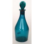 A late 18th Century green glass decanter