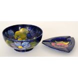 A Moorcroft Anemone pattern bowl decorat