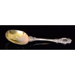 A late Victorian hallmarked silver spoon