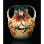 A large Moorcroft Pottery twin handled v