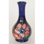 A Moorcroft Anemone pattern bottle vase