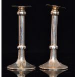 A pair of modern hallmarked silver candl