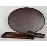 A 19th Century oval mahogany tray and tw