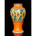 Clarice Cliff - Diamonds variant - A large shape 14 Mei Ping vase circa 1929,