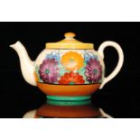 Clarice Cliff - Gayday - A tea for one size Globe teapot and cover circa 1930, hand painted with