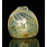 Sam Herman - A studio glass vase of spherical form with narrow neck cased in clear crystal over a