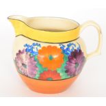 Clarice Cliff - Gayday - A Perth shape jug circa 1930, hand painted with stylised flowers and