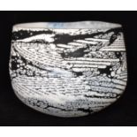 Peter Layton - A contemporary studio glass bowl of cylindrical form decorated in the Glacier