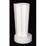 Ettore Sottsass - Alessio Sarri - An ET1 vase in white, the cylindrical body halved with a three