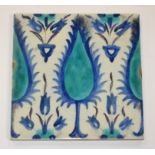 Pilkington's - An early 20th Century 8in dust pressed tile decorated with a Persian design of