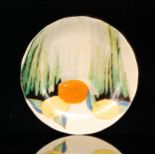 Clarice Cliff - Delecia Citrus - A shallow circular plate circa 1930, hand painted with stylised