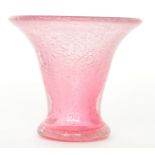 John Walsh Walsh - A 1930s Pompeian range glass vase of footed flared form with internal random air