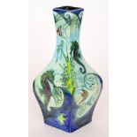 Sian Leeper - Black Ryden - Yalobi Lagoon - A Design Trial vase of square form with a tall collar