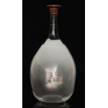 Bertil Vallien - Kosta Boda - A contemporary bottle vase of swollen triform in a graduated opal
