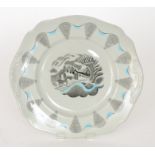 Eric Ravilious - Wedgwood - Travel - A bread and butter waved edge plate decorated with a roundel