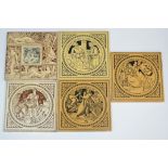 John Moyr Smith - Minton - Four 6in dust pressed tiles from the Shakespeare series comprising