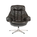 Henry W. Klein - Bramin, Denmark - A 'Lotus' swivel armchair, model number 392, upholstered in dark