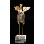 Unknown - A bronze study of a stylised angel, mounted to a clear acrylic base, unsigned, height