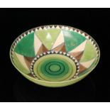 Clarice Cliff - Kilarney - A shape 636 fruit bowl circa 1934, hand painted with a band of