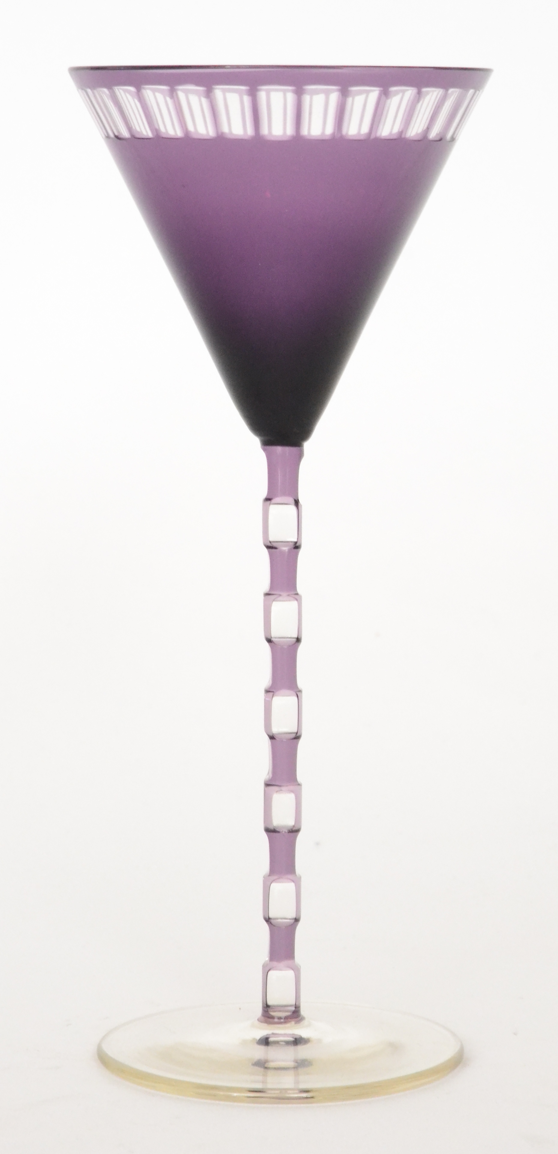 Otto Prutscher - Meyr's Neffe - A stemmed wine glass circa 1906 with a circular spread foot below