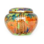 Daisy Makeig-Jones - Wedgwood - A Fairyland lustre malfrey pot decorated in the 'Flame' Woodland