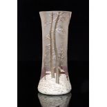 In the manner of Legras - An early 20th Century Art Nouveau glass vase of sleeve form with