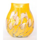 Vilniaus Stiklo Studio Glass - A large contemporary glass vase of compressed ovoid form cased in