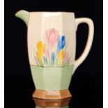 Clarice Cliff - Spring Crocus - A large Athens jug circa 1937, hand painted with Crocus sprays in