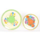 Clarice Cliff - Gayday - A circular side plate circa 1934, hand painted with stylised flowers and