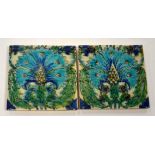 John Chambers - Pilkington's - Two early 20th Century 6in plastic clay tile decorated with a