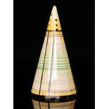 Clarice Cliff - Tartan - A conical sugar sifter circa 1934, hand painted with a linear design in