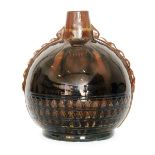 Christopher Dresser - Linthorpe Pottery - A vase of ovoid form with a cylindrical neck,