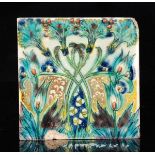 John Chambers - Pilkington's - An early 20th Century 6in plastic clay tile decorated with a Persian