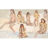 Fred Yates (1922 - 2008) - Nude studies, oil on board, signed, inscribed '17.