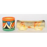 Clarice Cliff - Double V - A drum shape preserve pot circa 1929,