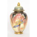Carlton Ware - Sketching Bird - A small ginger jar and cover decorated with a line transfer and